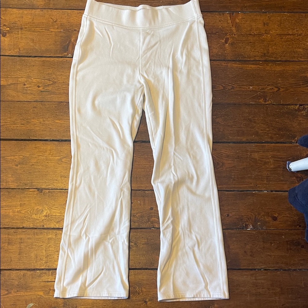 Lands' End Cream flaired Sweatpants